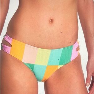 The Bikini Lab Striped Cutout Hipster Bikini Btm L